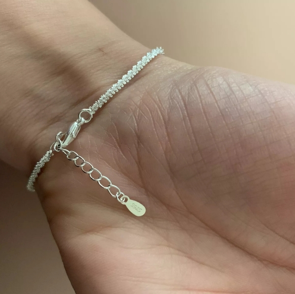 Silver Simple Shiny Chain Adjustable Bracelet - Picture 5 of 6